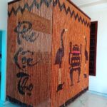 Rèm hạt gỗ đẹp che bàn thờ RHG17
